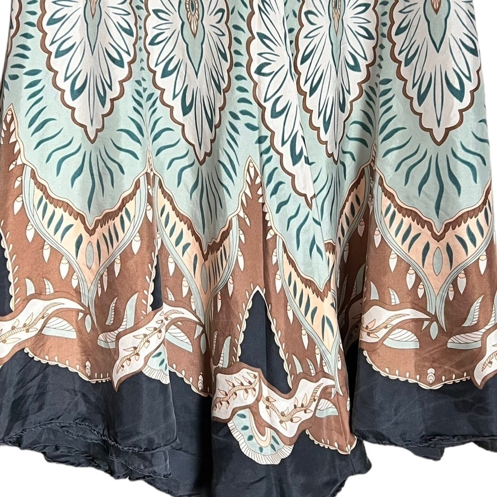 COLDWATER CREEK vintage Silk Twill Midi Full Skirt size L - Picture 4 of 7